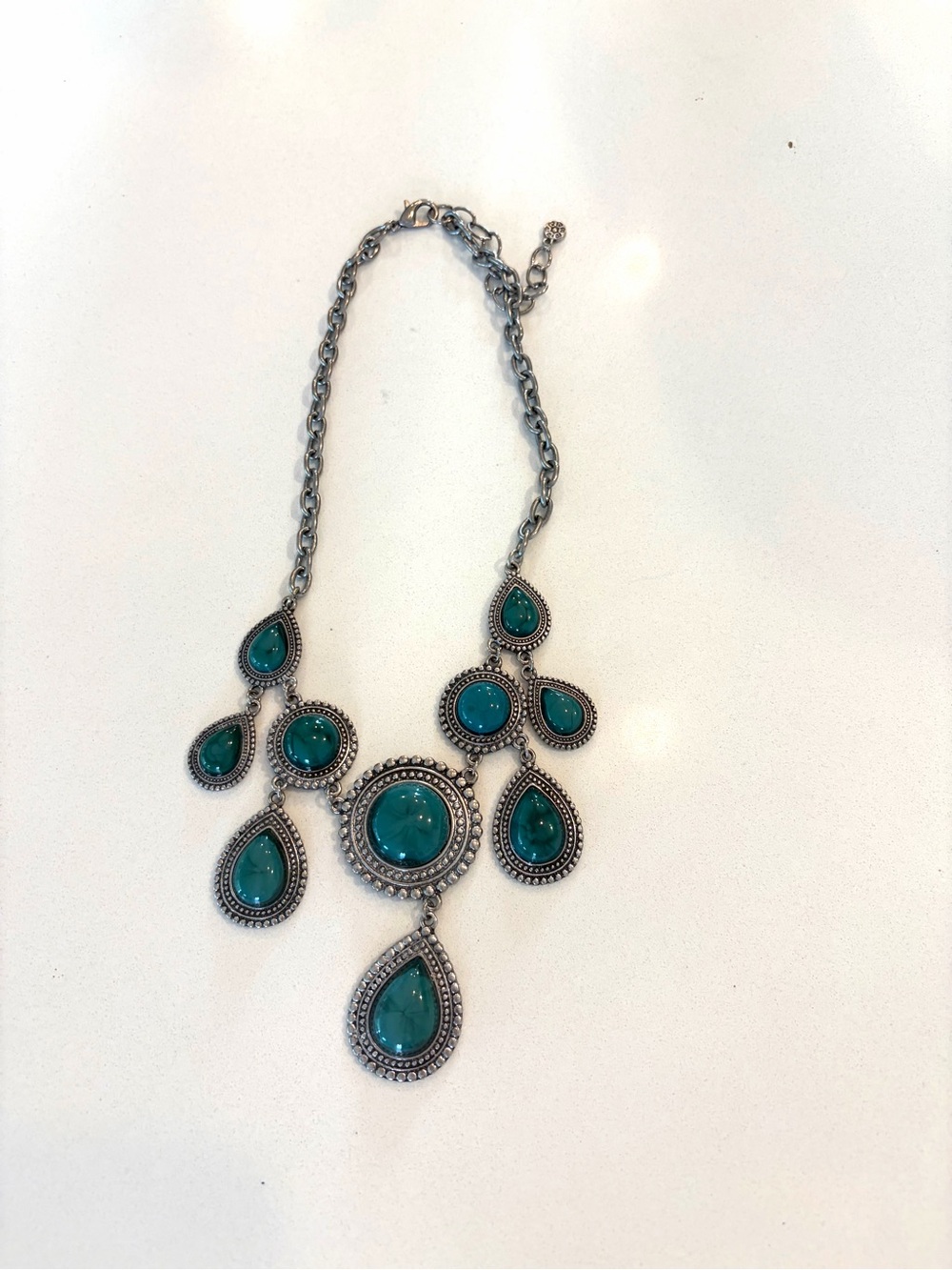 Turquoise Western Teardrop Statement Necklace - Women Jewelry — Trendy